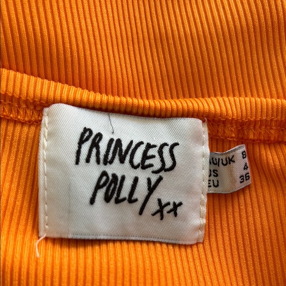 Orange Ribbed Mini Dress - Picture 4 of 5